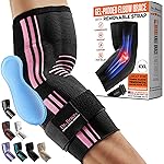DR. BRACE Elite Elbow Brace Support, Breathable Elbow Compression Sleeve with Gel Pad for Golfer\'s, Tennis Elbow & Tendonitis Treatment & Pain Relief 2024 (Black-Pink, XX-Large)