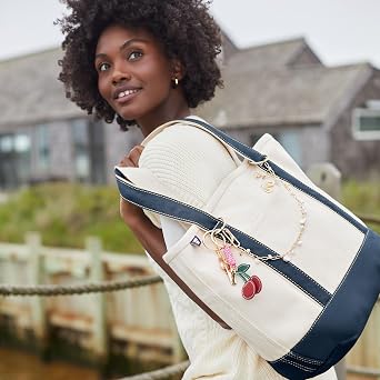Lands' End Open Top Canvas Tote Bag | 100% Cotton Canvas, Five Pockets, Key Strap, Water-Resistant Base, Stands Upright, Beach Bag, Travel Tote, Grocery Tote