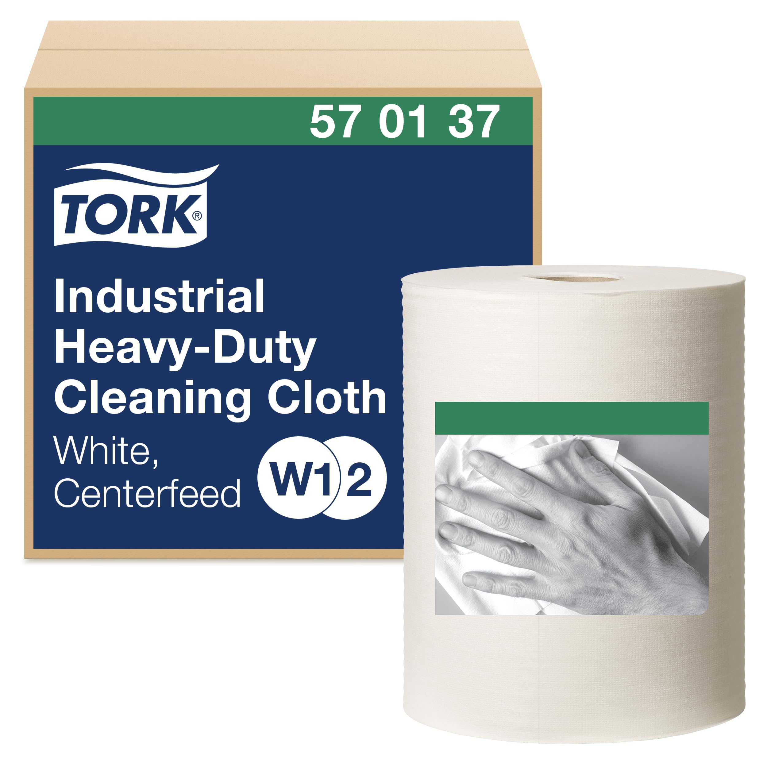 Tork 570137 Paño de limpieza industrial ultrarresistente Premium | Altamente Absorbente, Azul, Azul