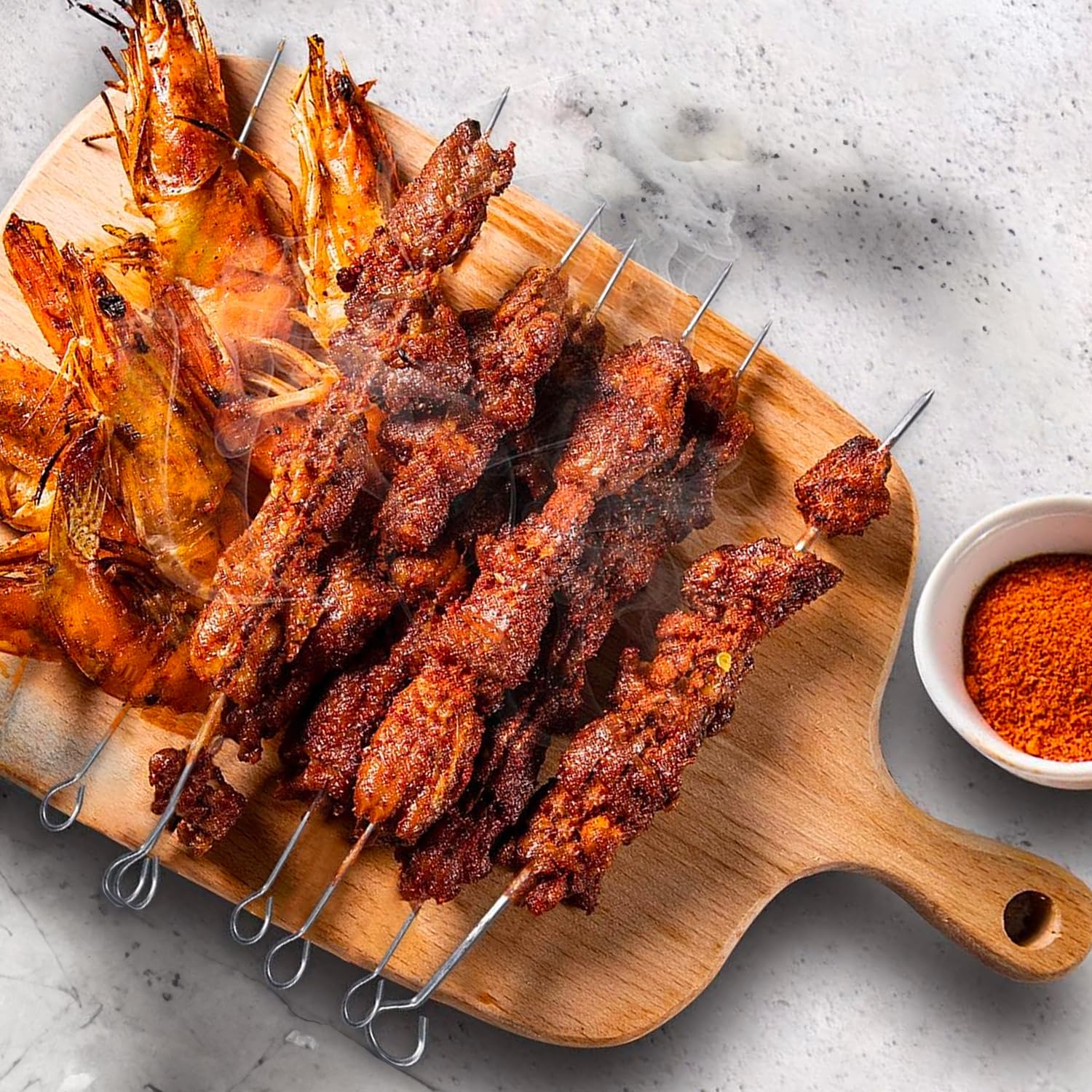 Avilia Rostiera Con Griglia Doppio Effetto Pietra - Teglia Forno Antiaderente 32x24cm Con Spiedini