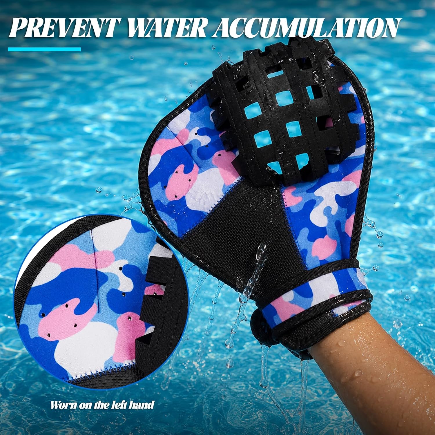 Water Baseball Ball and Gloves Set, 2 Neoprene Catch Mitts and 1 Water Skip Balls for Pool, Beach, Lake & Family Water Games