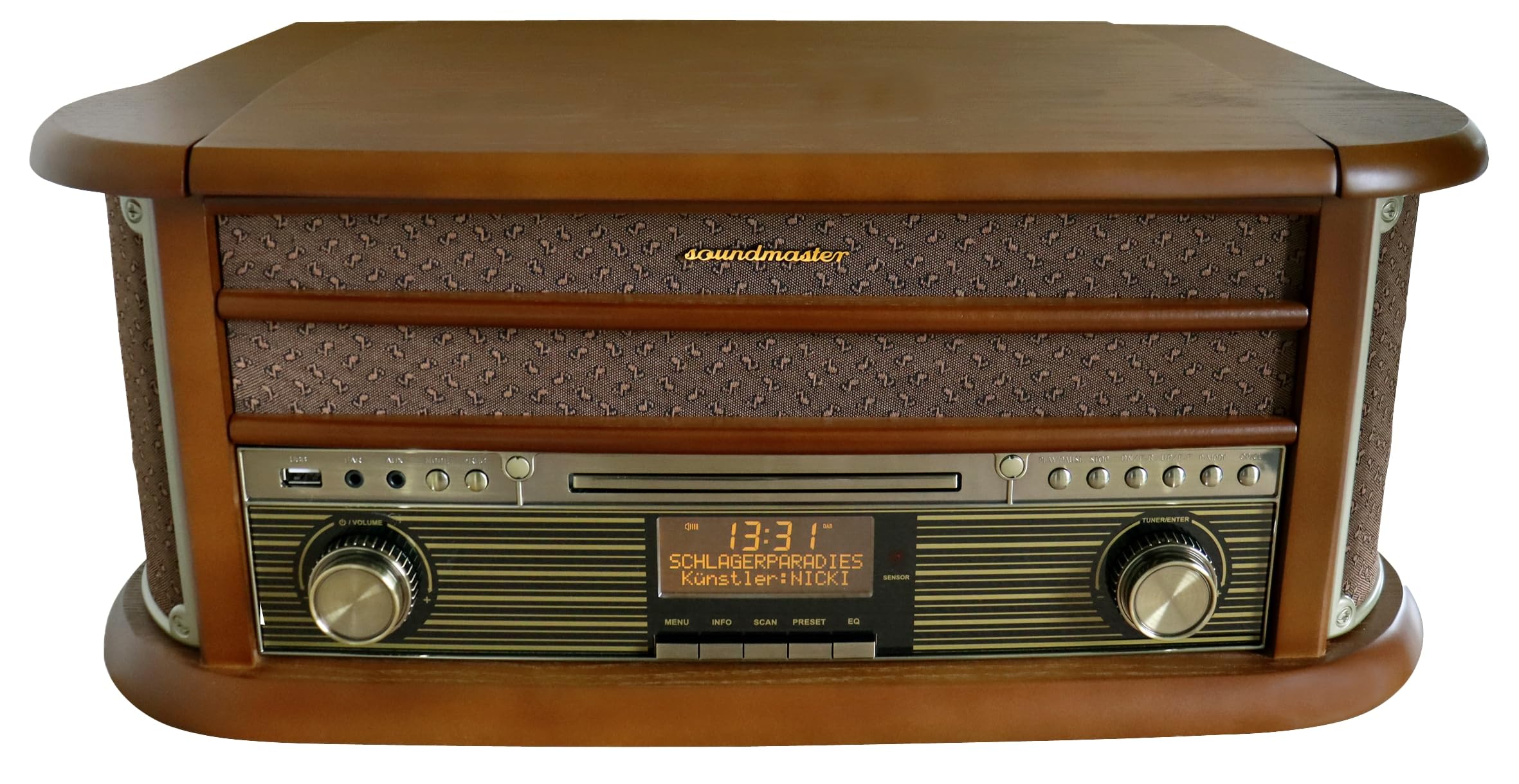 soundmaster NR565DAB Tocadiscos USB Roble