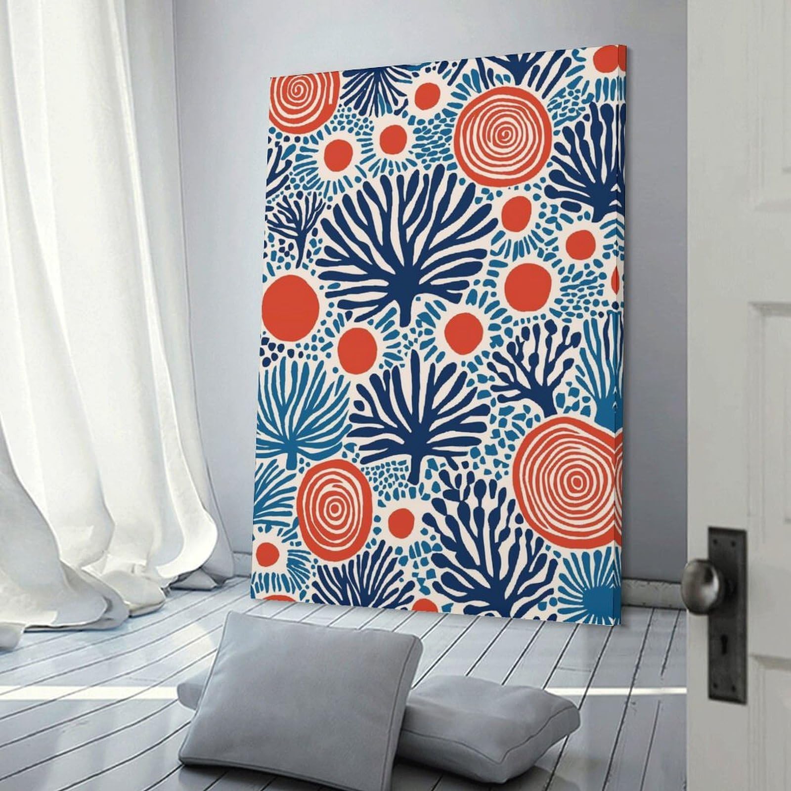 Junmoney Canvas Wall Picture Botanical Wall Art, 20x30inch(50x75cm), for Front Hall, Corridor Or Welcome Spaces, Decorative Wall Art for Narrow Spaces