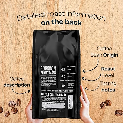 Miniatura 5 de Café añejado en barril de whisky bourbon - Grano entero, origen único grado 1 colombiano envejecido en barriles de whisky bourbon de Kentucky -