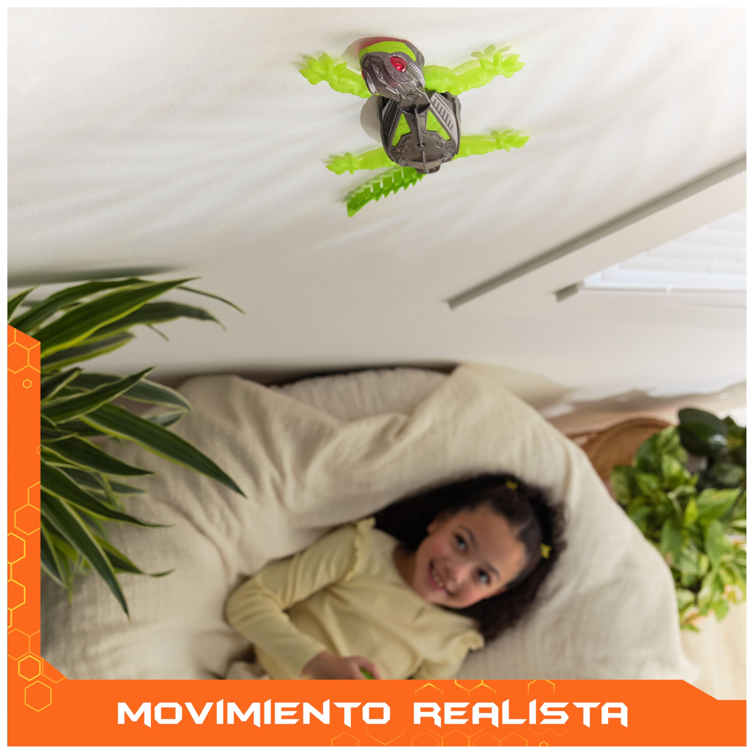 HEX BOTS - WALLCRAWLER GECKO: LAGARTO GECO TREPADOR DE PAREDES - Robot Control Remoto Recargable - 6070281 - Regalo niño 4 años + - Juguetes niños 4 Años +
