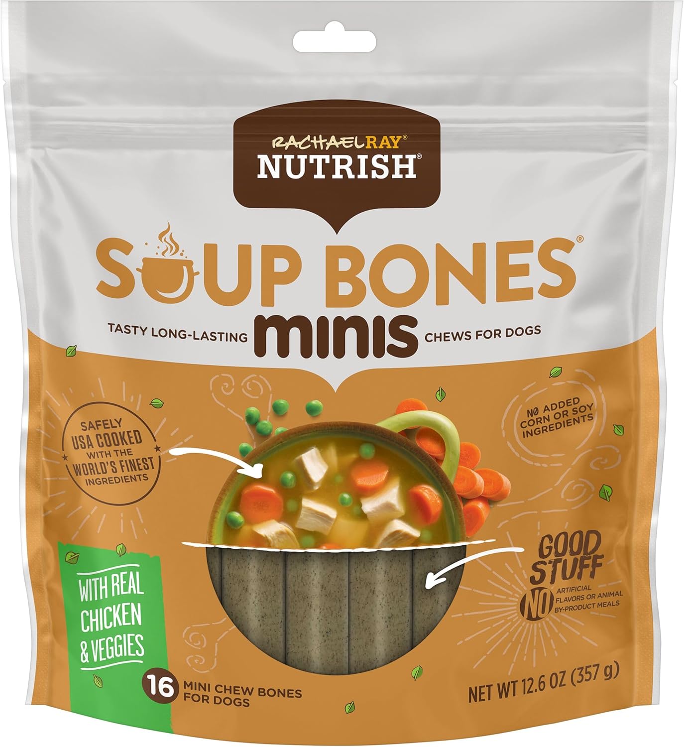Nutrish Rachael Ray Mini Chews with Real Chicken & Veggies, 16 treats