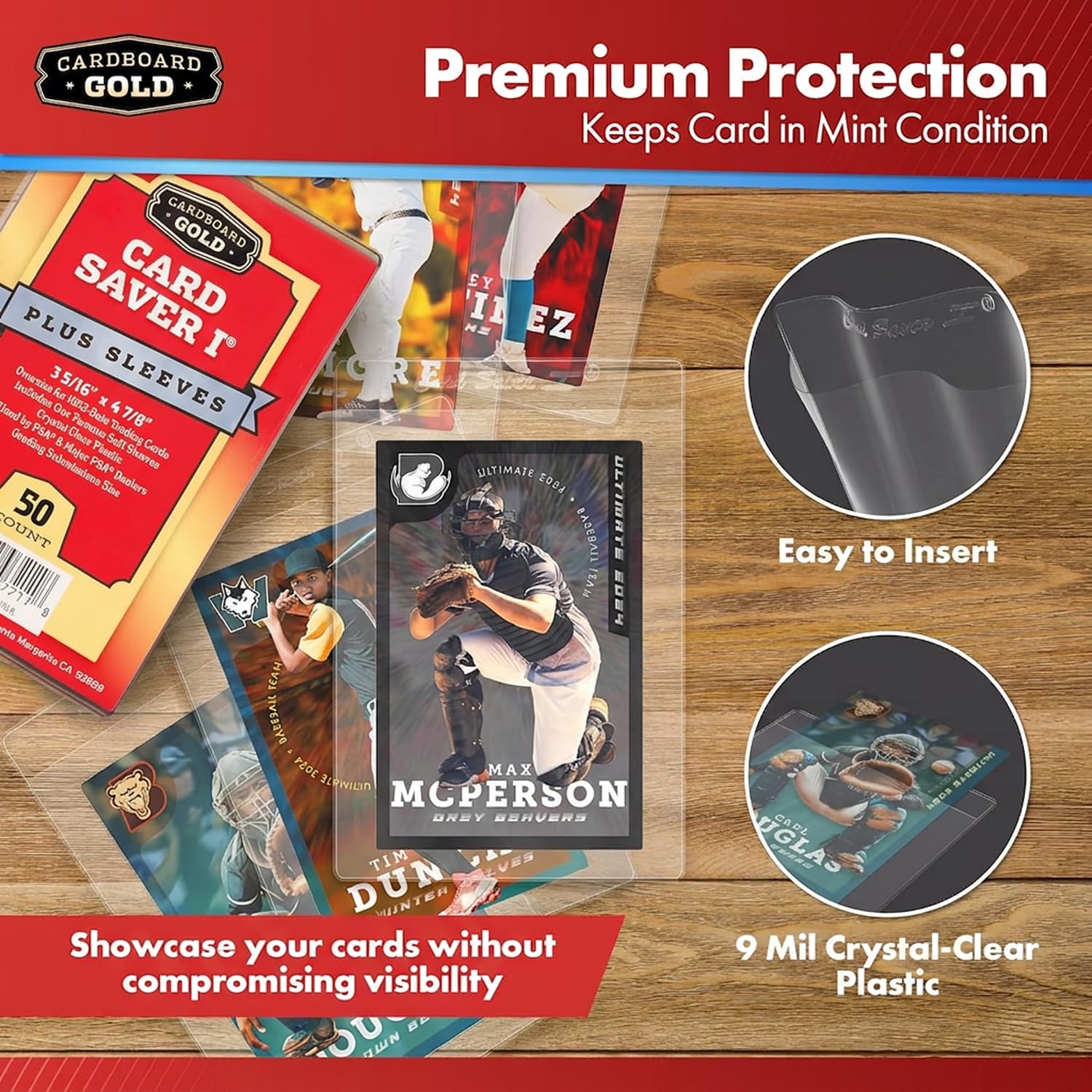 Cardboard Gold Card Saver 1 wSleeves - Semi Rigid Holders - 50 Count | PSA BGS SGC Grading Submissions Acid-Free Polypropylene Protectors Includes Bonus Sleeves Binder Storage Compatible product thumbnail 4