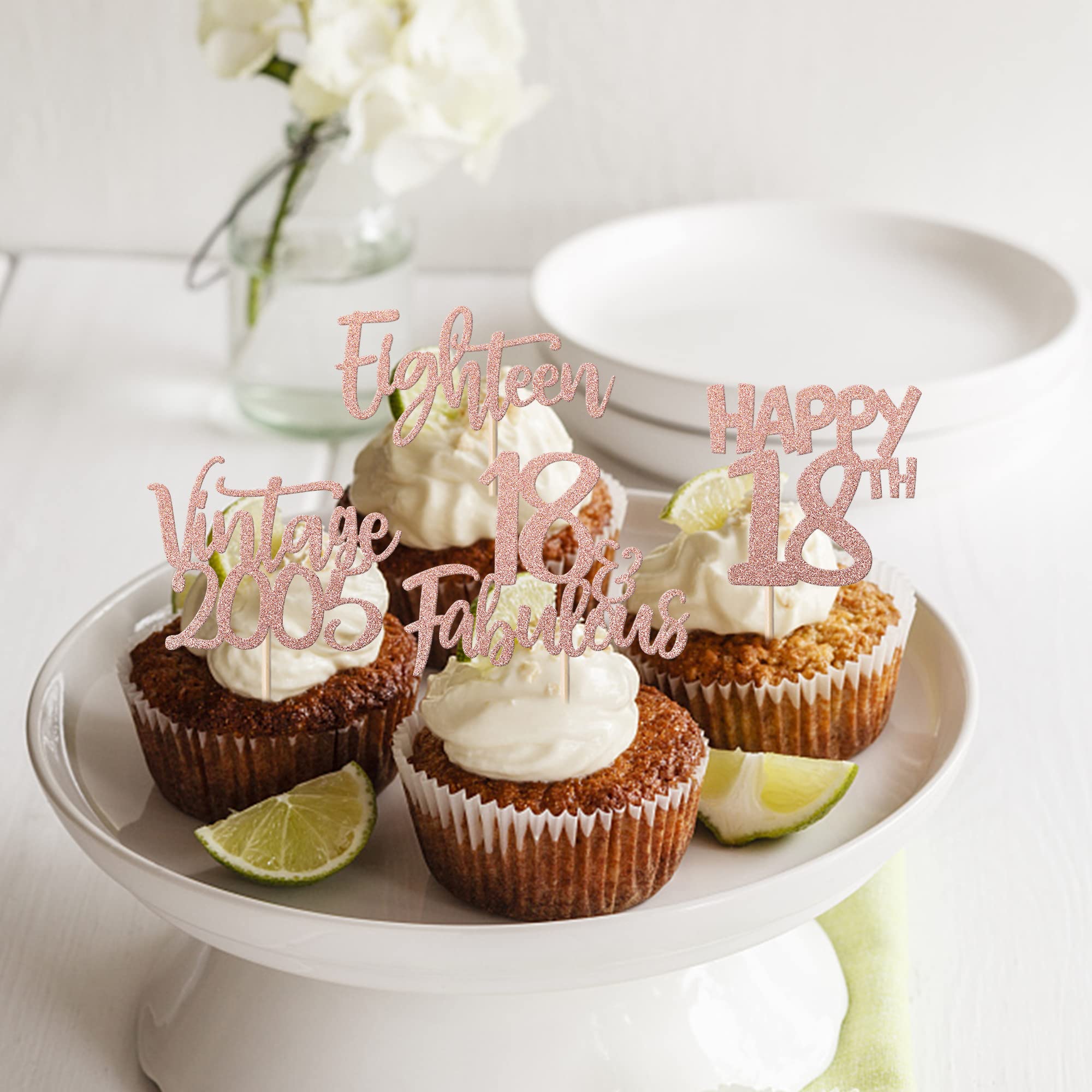 Lot De 30 Décorations De Cupcakes Vintage 2005 à Paillettes