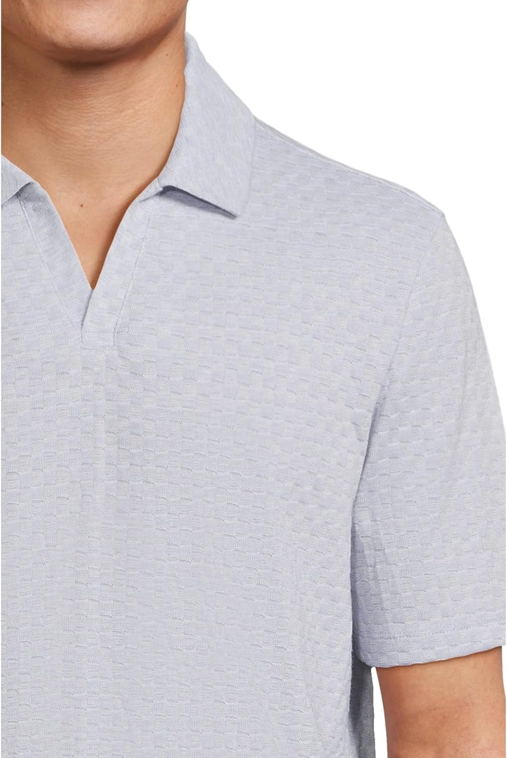 Johnston & Murphy Men's Basket Weave V-Neck Polo - Image 4
