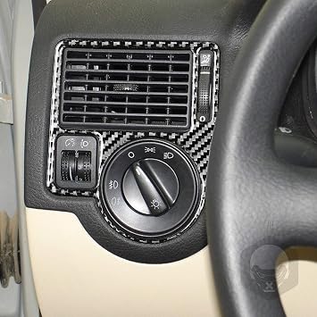 RRX Soft Carbon Fiber Driver Side AC Vents Frame Cover Sticker CF Interior Decoration Co-Pilot Air Conditioning Outlet Frame Trim for VW Bora Jetta Mk4 R32 GTI Golf4 Golf 4 1999-2004