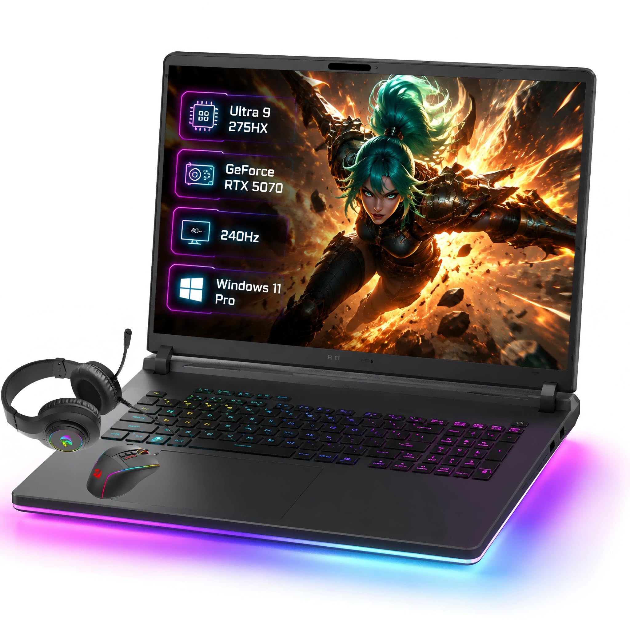 ASUS ROG Strix G18 Gaming Laptop 2026, Intel Core Ultra 9 275HX (fino a 5,4 GHz), GeForce RTX 5070 8GB GDDR7, 2.5K 240Hz/3ms Nebula Display, 32GB DDR5, 1TB SSD, Wi-Fi 7, TB4, Windows 11 Pro