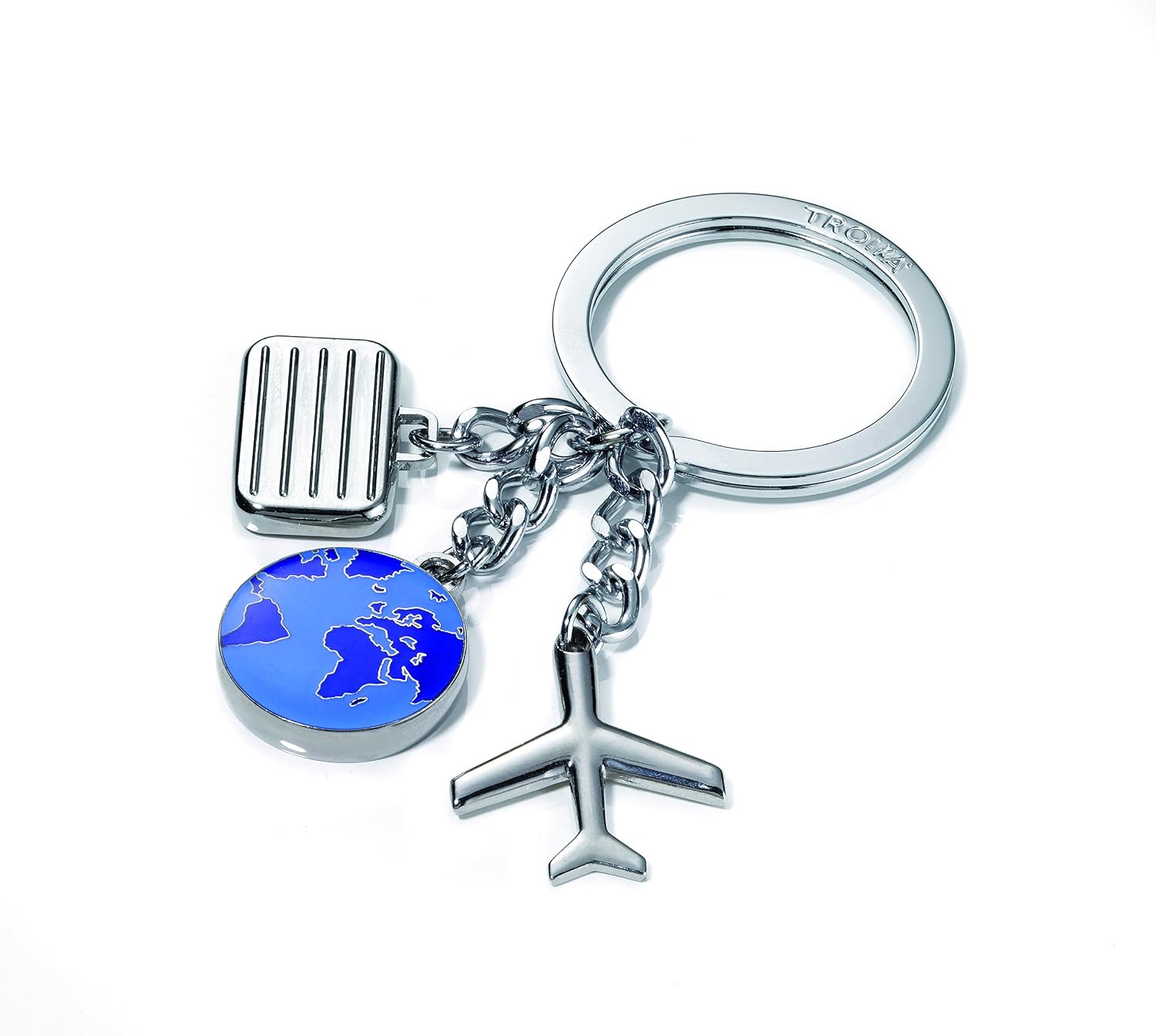 TROIKA Bamboo Panda – KR10-03/CH – Keyring – cast Metal/Enamel– Shiny – Chrome Plated – Multicoloured – TROIKA-Original