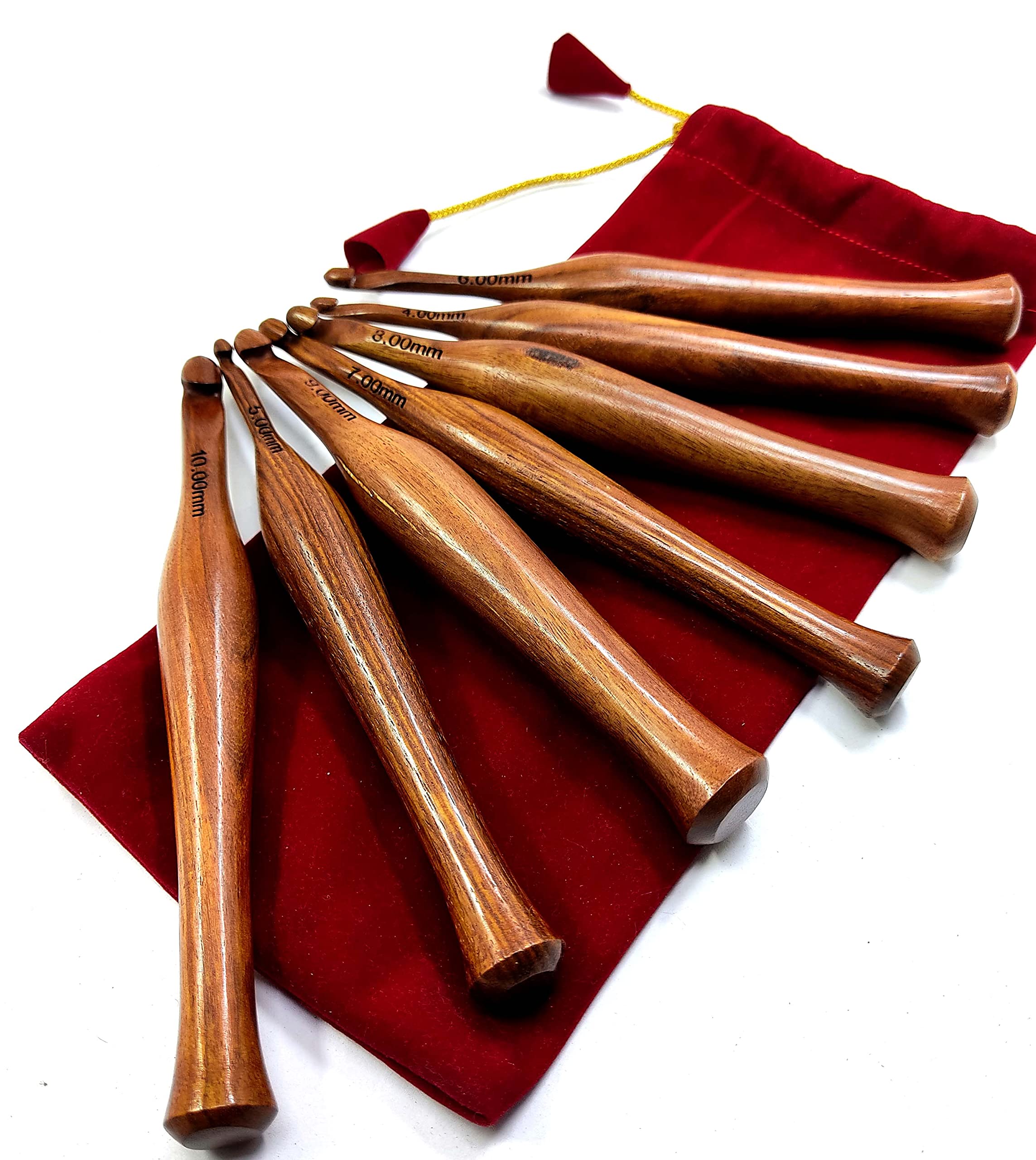 AF Luxury HANDICRAFTS - Uncinetto realizzato a mano per lavorare a maglia in lana, design unico, confortevole e confortevole uncinetto, in legno di bambù, per lavori a maglia