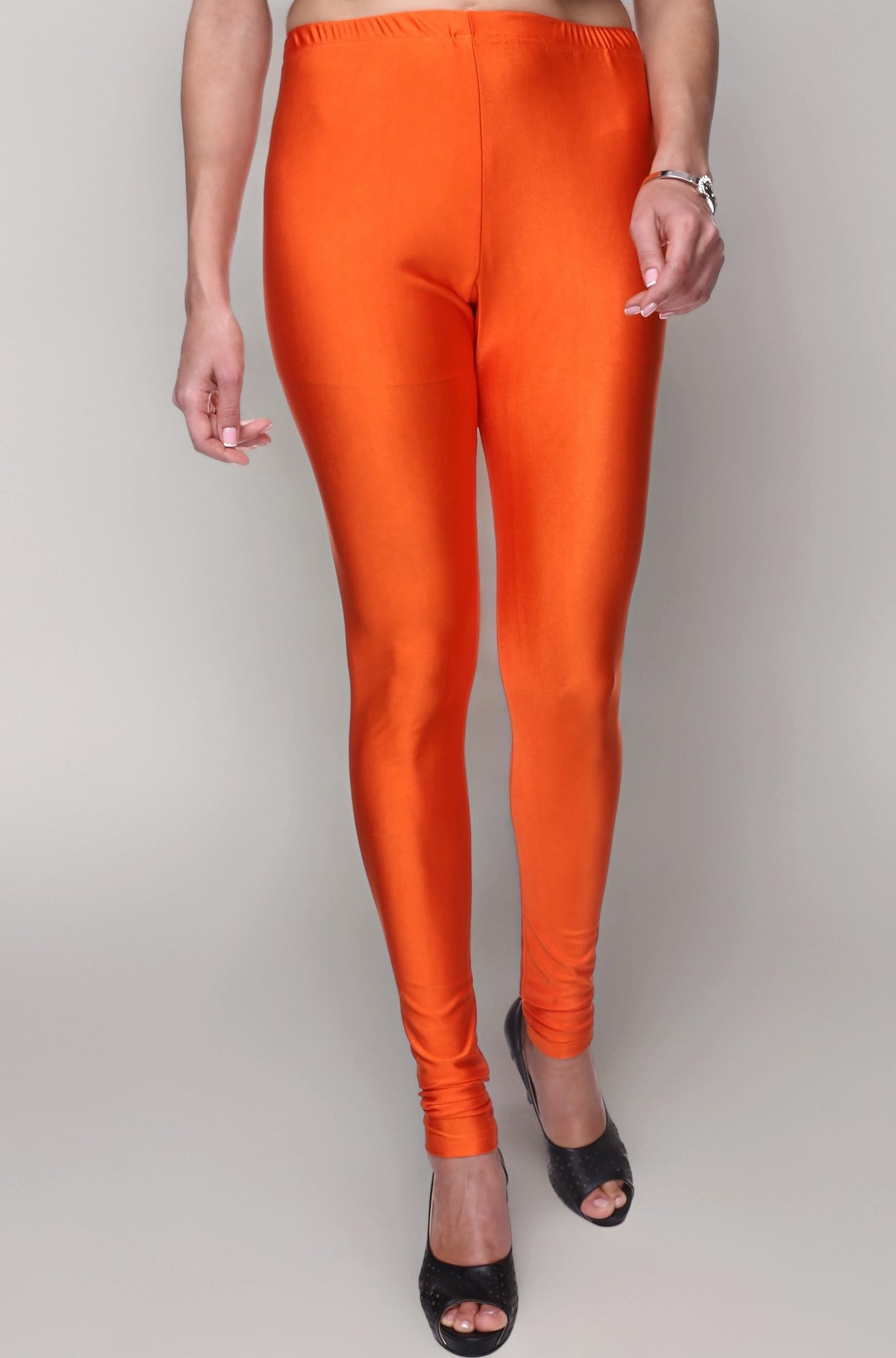 TRASA Women's and Girls Slim Fit Nylon Shining Lycra Churidar Leggings - Available Size - M, L, XL, 2XL, 3XL,4XL