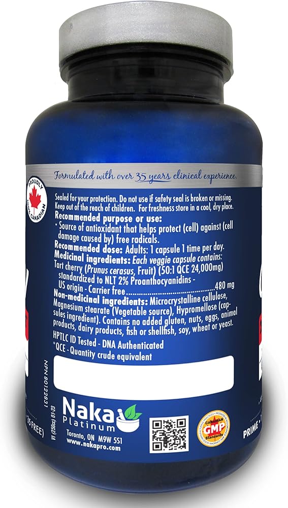 Naka Platinum Tart Cherry, 24000mg QCE, 480mg Extract, Antioxidant
