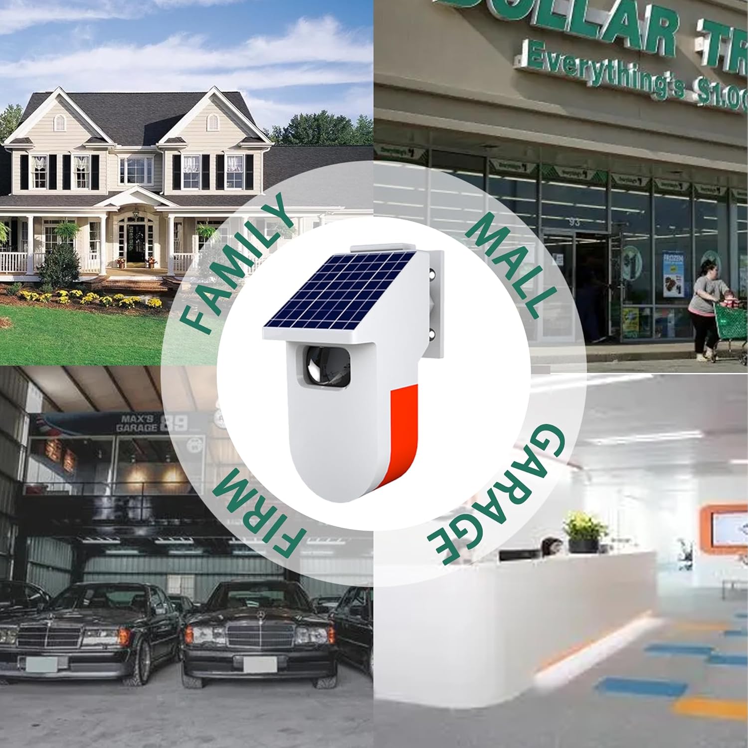 WiFi Solar Outdoor Motion Sensor Alarm: Tuya Solar Strobe Alarm Light with Motion Sensor Siren, 100dB Sound Security Siren Light & App Notifica