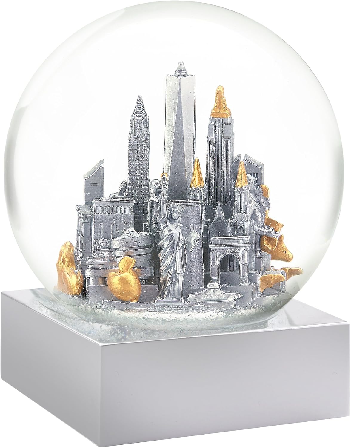 CoolSnowGlobes New York City Silver Cool Snow Globe