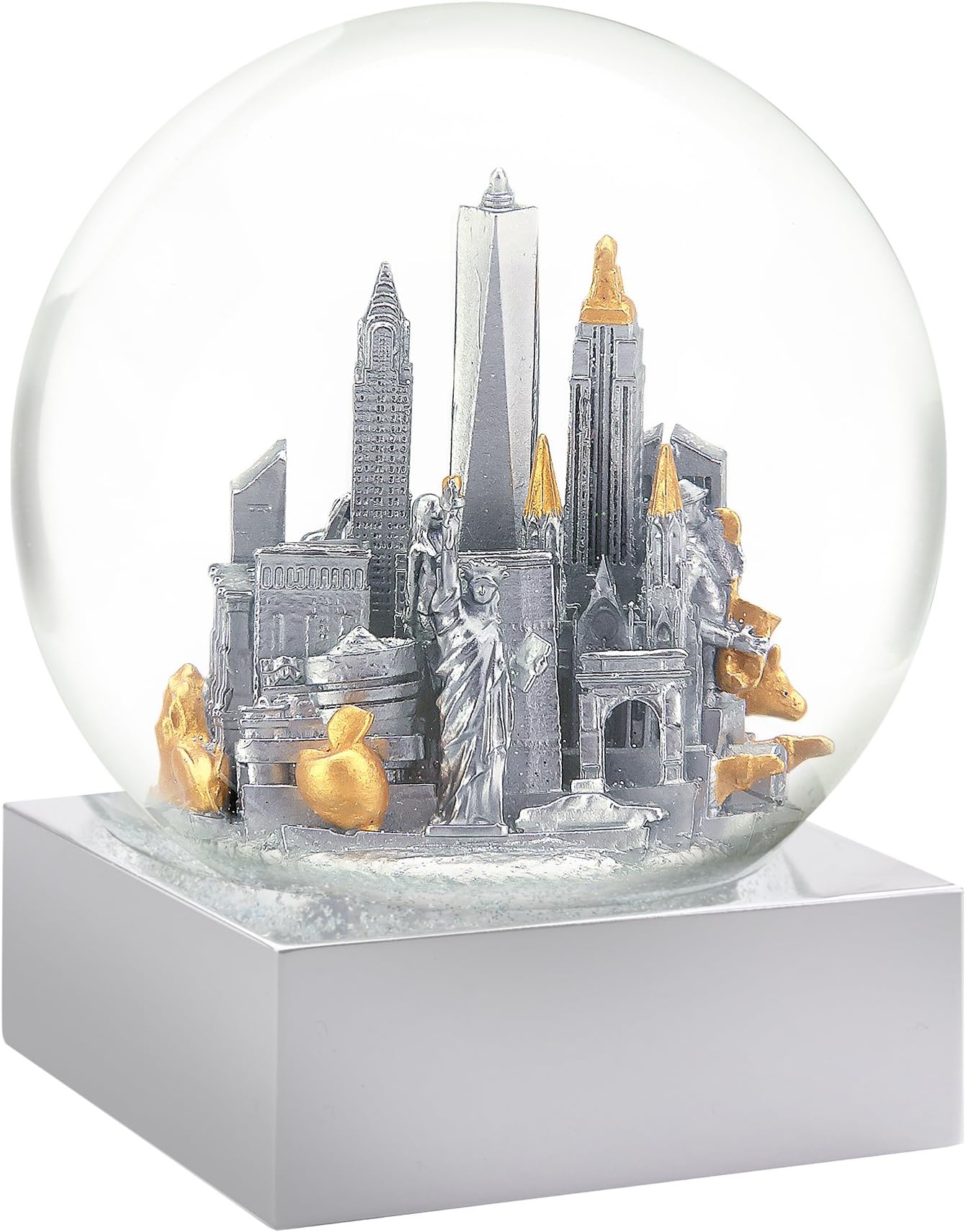 CoolSnowGlobes New York City Silver Cool Snow Globe