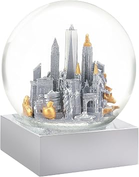 CoolSnowGlobes New York City Silver Cool Snow Globe