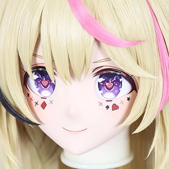 HY-QR Custom Character Women/Girl Resin KigFull/Half Band Rock Anime Cosplay Japanese Anime Kigurumi Mask Hand Paid