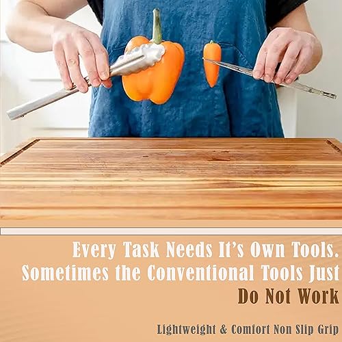 Miniatura 7 de Pinzas de precisión de acero inoxidable culinario profesional de 6.25 pulgadas, punta dentada, galvanizado/presentación de alimentos, pinzas para