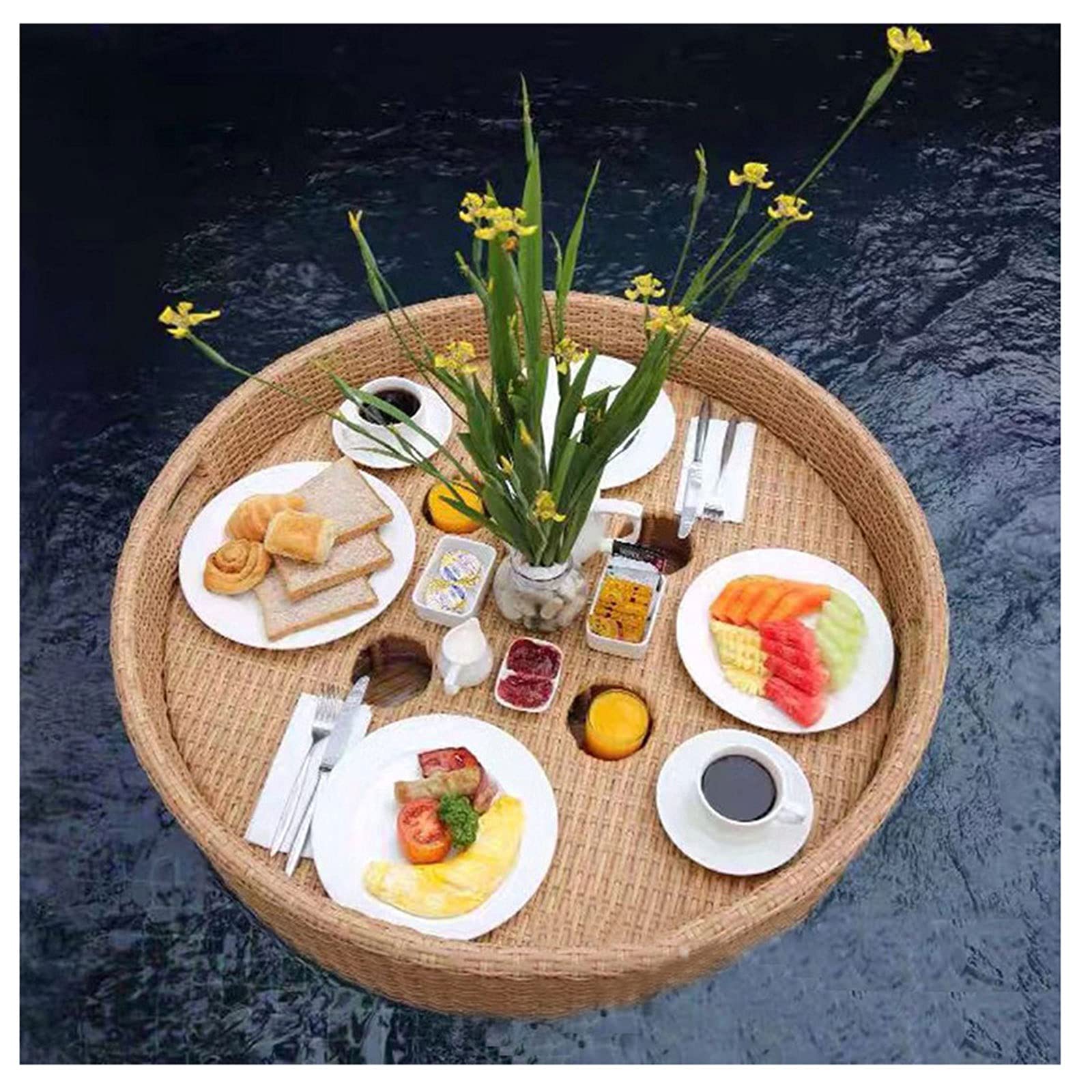 HOLPPO-URG Floating Serving Trays Table, Swimming Pool Floats, Floating Serving Tray Table and Bar, Waterproof and Breathable Heat Dissipation, for Spas, Bath, Parties URG