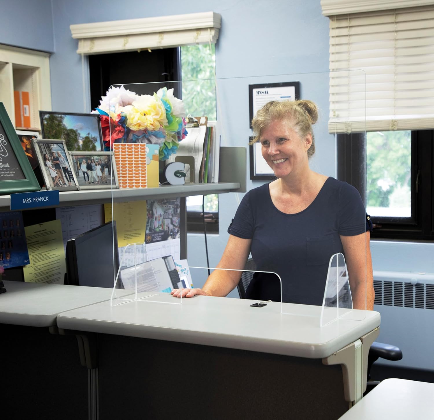 Jonti-Craft 9824JC See-Thru Table Divider Shields, 2 Station with Opening, 30" x 23.5" x 8"