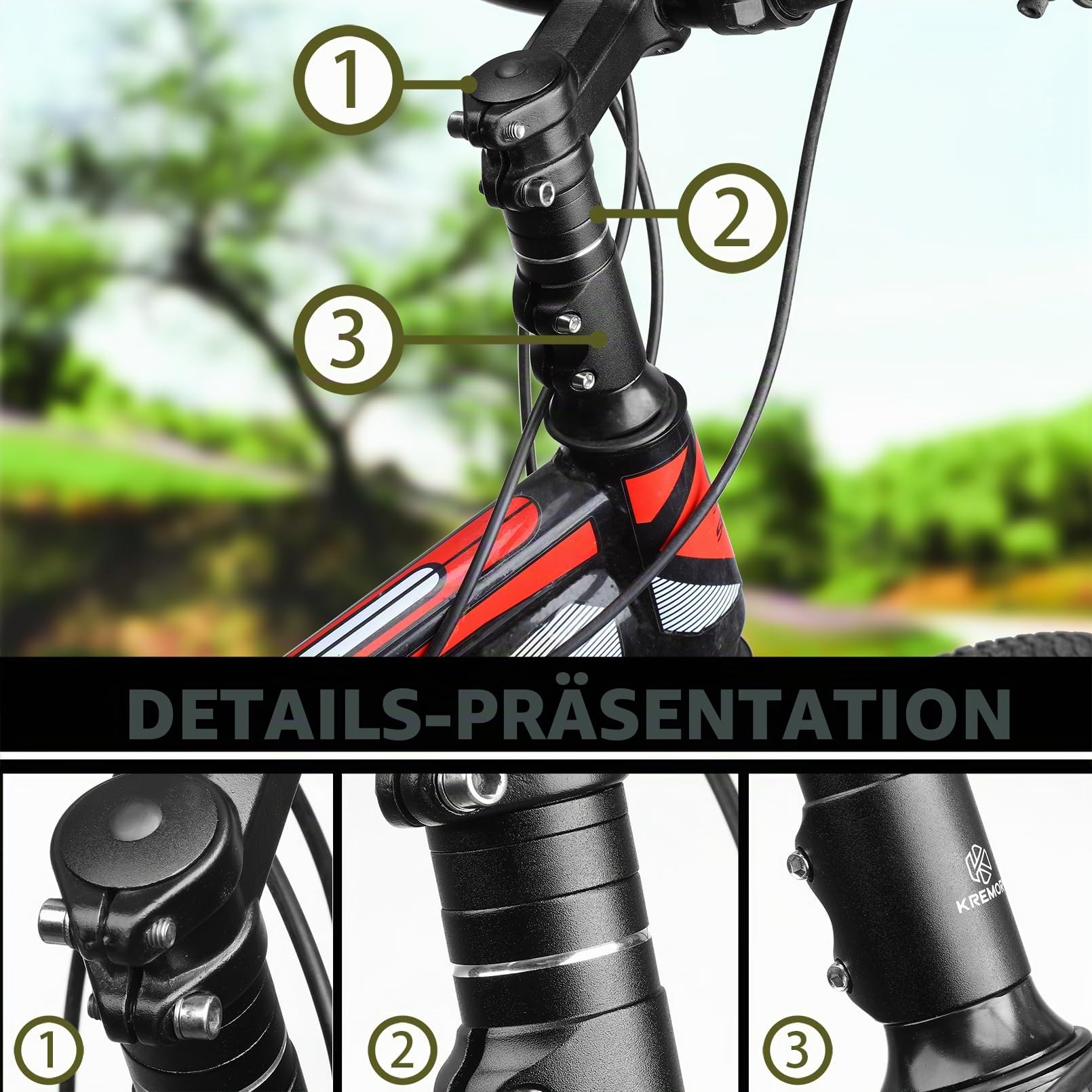 KREMORV Lenkererhöhung Fahrrad Höhen Adapter Fahrrad Vorbau Höhenadapter Mountainbike Ahead Vorbau Adapter Sport & Freizeit