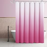 Vista 36 de Cortina de ducha de 78 pulgadas de largo, tela texturizada, cortinas de baño marrones, cortinas de poliéster degradado para baño, cortina de ducha