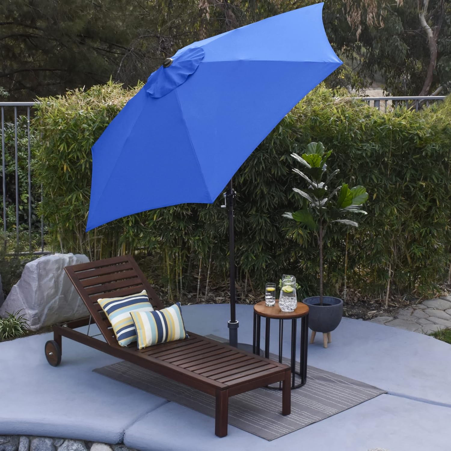 Sunline 9 ft Crank Open Push Tilt Fiberglass Ribs Aluminum Pole Market Patio Umbrella