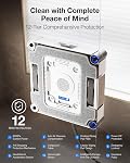 ECOVACS WINBOT W3 Robot de nettoyage Omni Fenêtre avec lavage automatique des tampons & Station multifonctionnelle, 8000Pa Aspiration, nettoyage intelligent avec spray à eau triple, 12-Level Protection
