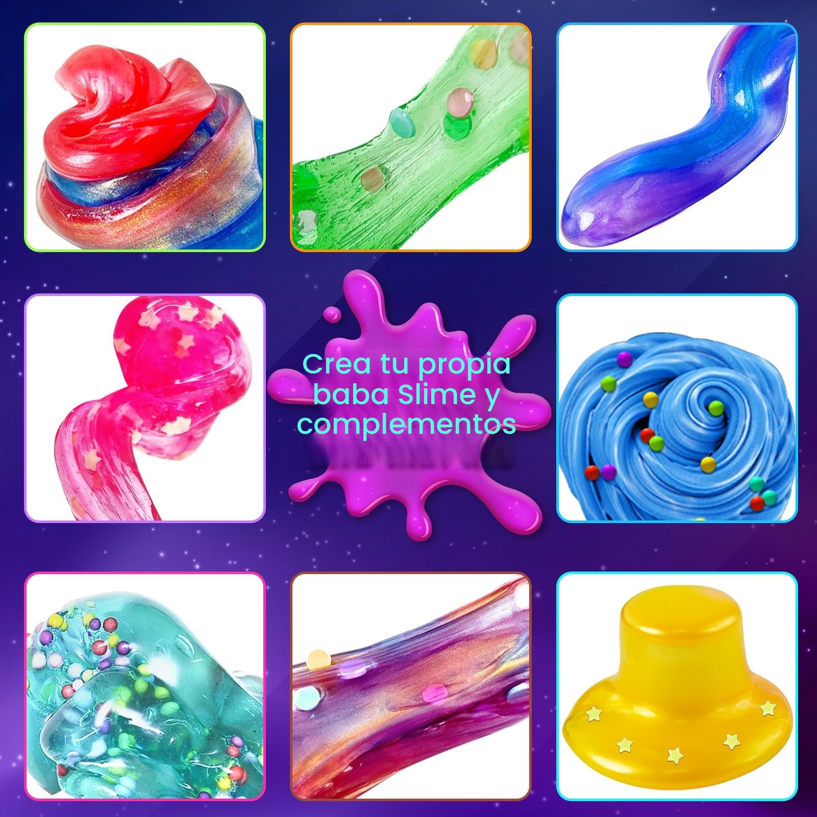 Slime para Niños Galaxy – Kit de Slime Galaxy con Purpurina y Brillo en la Oscuridad, Juguete para Niñas, Slime Kit Manualidades para Niñas, Regalos de Cumpleaños para Niños