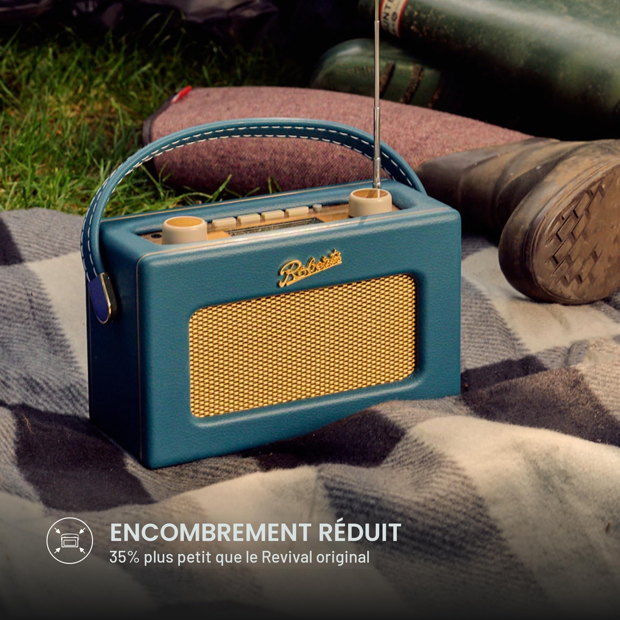 Roberts Revival UNO Radio numérique FM/Dab/Dab+ avec Bluetooth, Bleu Sarcelle