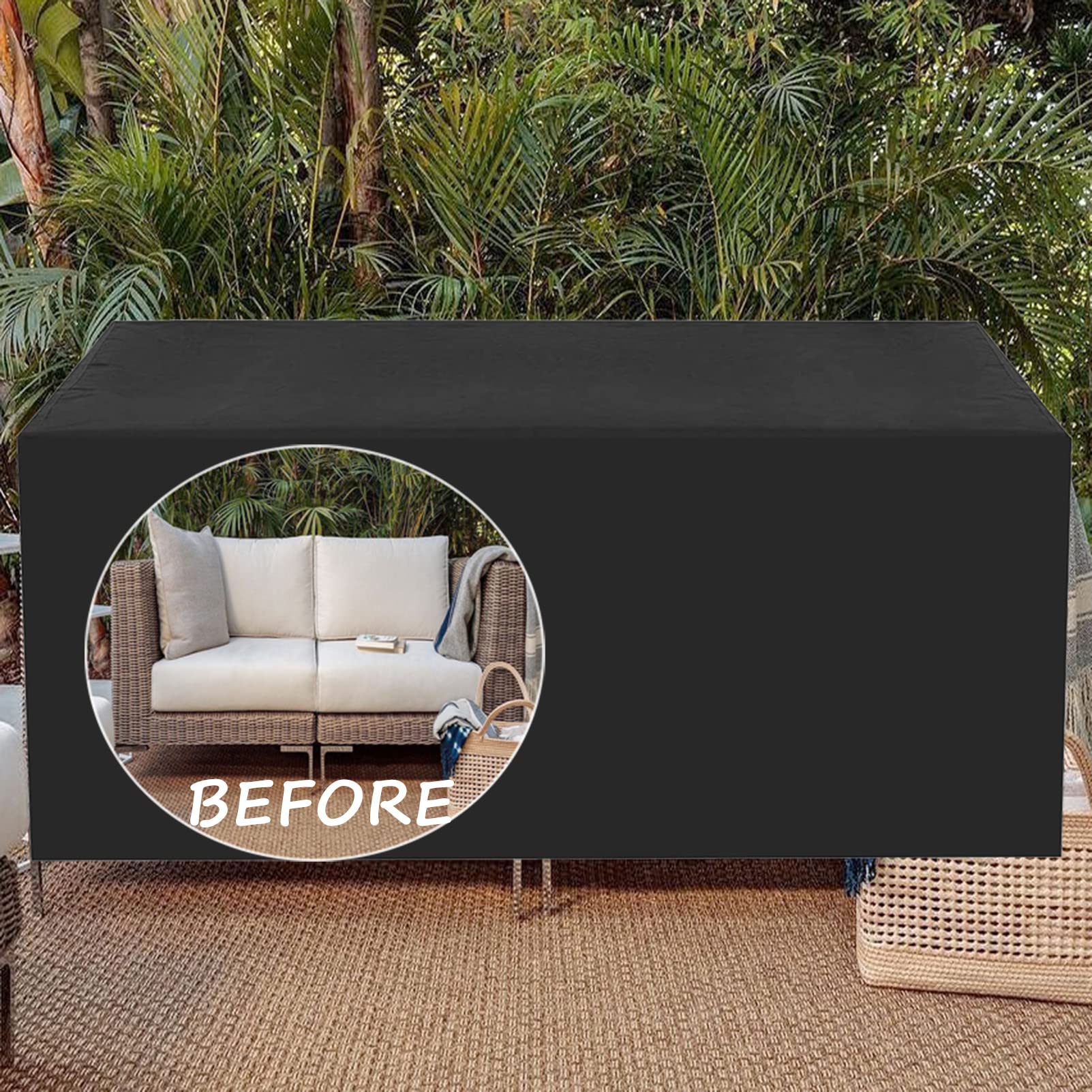 Copertura per Mobili da Giardino 250x200x90cm, Copertura Tavolo Esterno Rettangolare, Copertura Mobili Giardino, Protezione per Esterni da Esterni Resistente Ai Lavori Pesanti