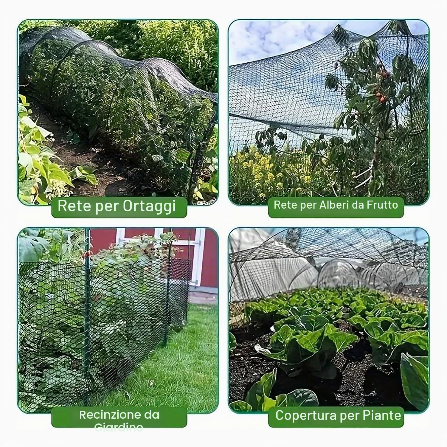 30x15m Rete Anti Piccioni，Rete Antigrandine，Maglia 5x5cm Adatto a Tutti Tipi di Giardini Recinzioni,Retes di Protezione Antis Uccelli per Piante con Chiodi di Terra e Fascette,Nero