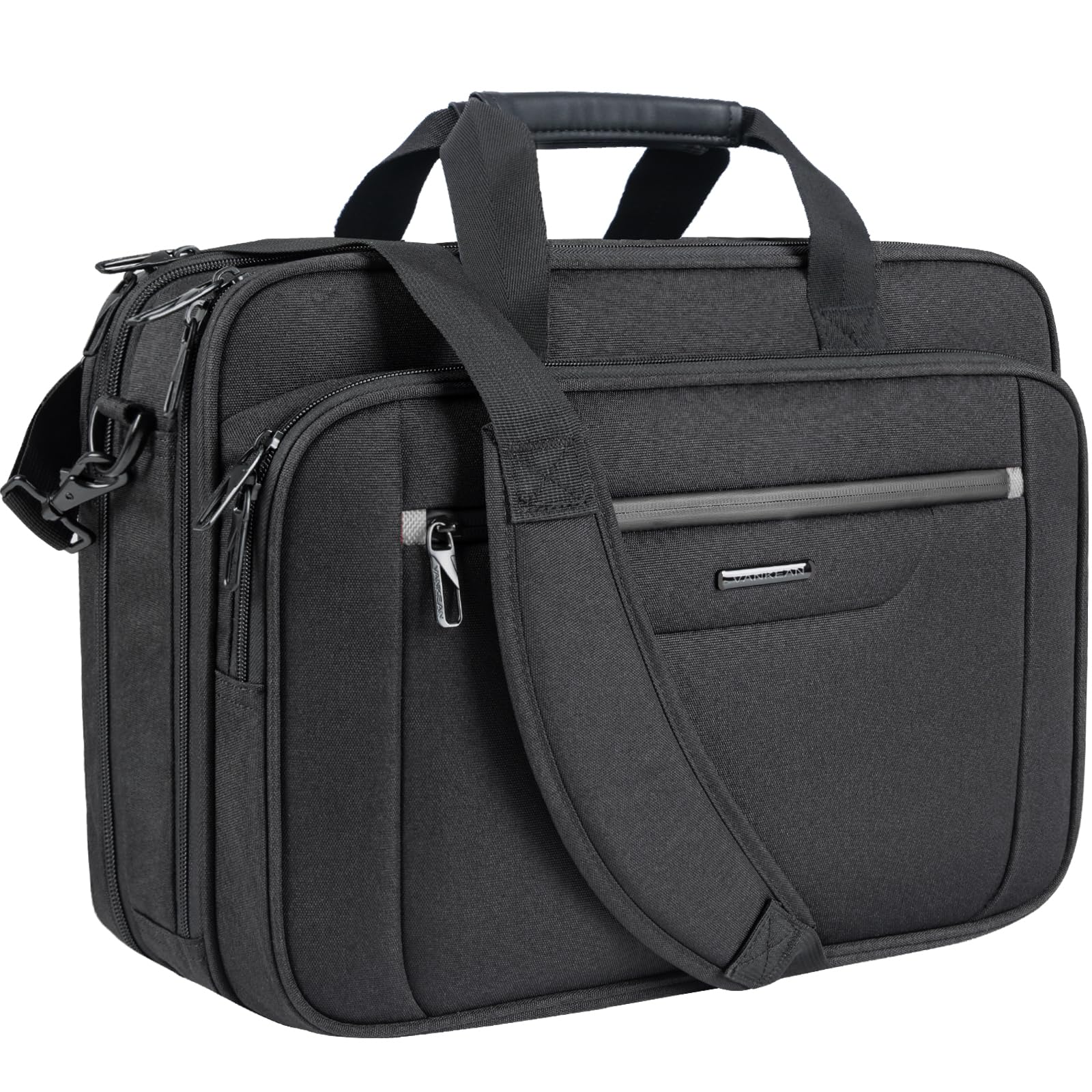 VANKEAN Valigetta per laptop di alta qualità, adatta per laptop fino a 17,3 pollici, borsa a tracolla estensibile e idrorepellente per uomini e donne