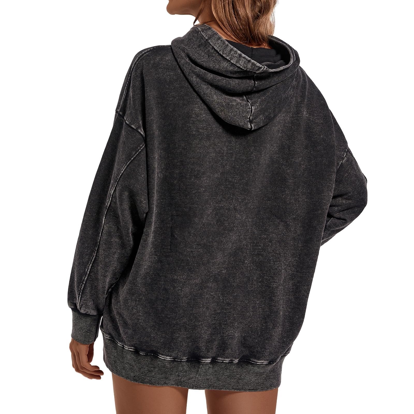 Sudaderas con Capucha de Gran tamaño para Mujer, Jersey Liso con Capucha, Sudaderas holgadas con Hombros caídos, Top Holgado