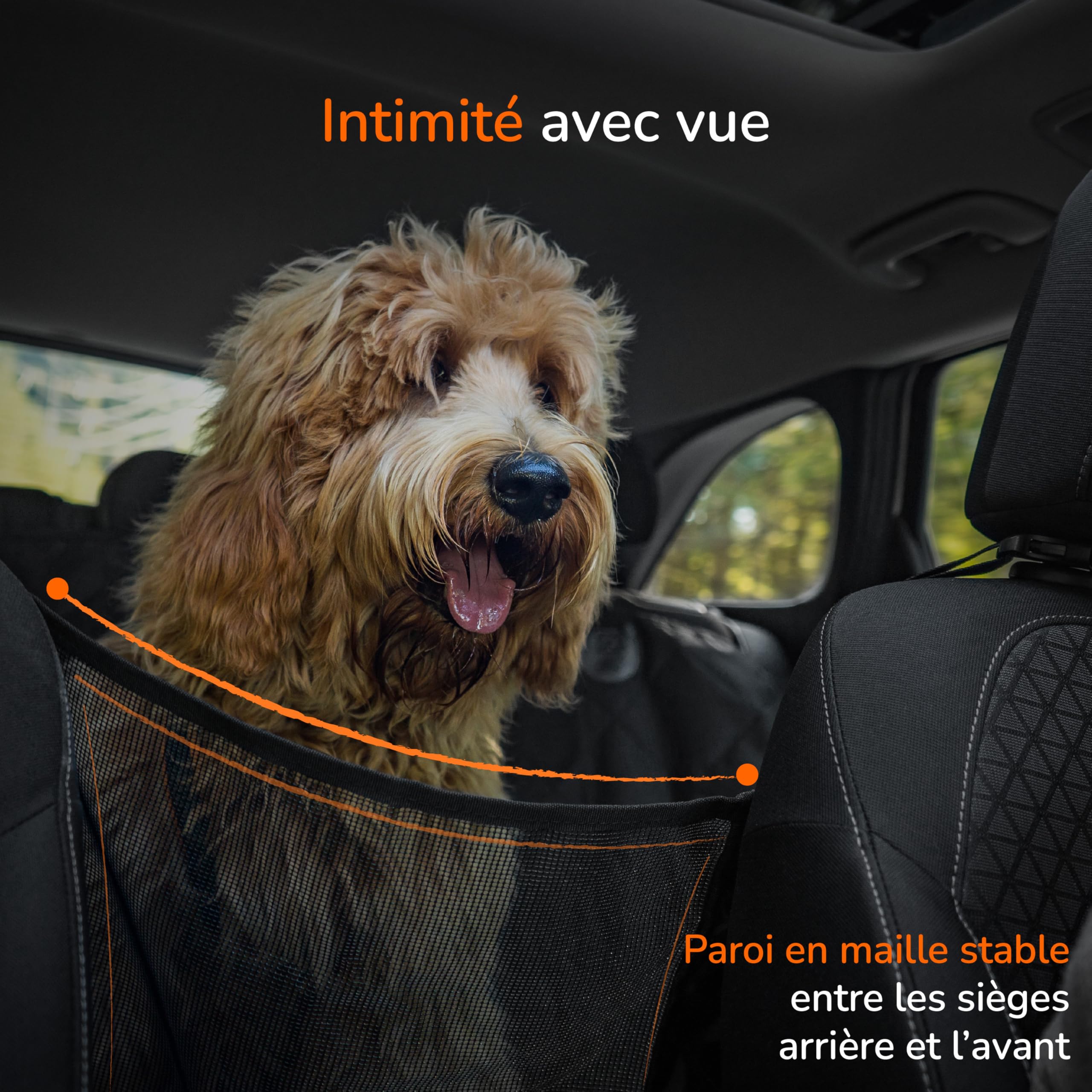 Upgrade4cars Couverture pour chien pour banquette arrière de voiture imperméable et rembourrée | Couverture de protection pour siège arrière de chien | Couverture de siège arrière
