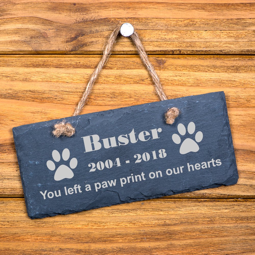 Ukgiftstoreonline Personalised-Engraved-Slate-Stone-Heart-Pet-Memorial-Grave-Marker-Plaque