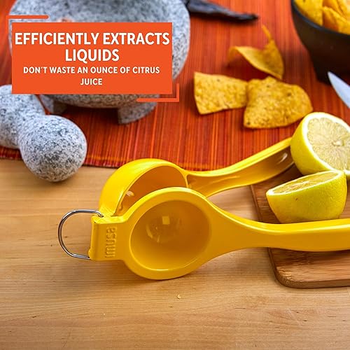 Miniatura 5 de IMUSA - Juego de exprimidores manuales de lima y limón para extracción máxima, aluminio, amarillo y verde