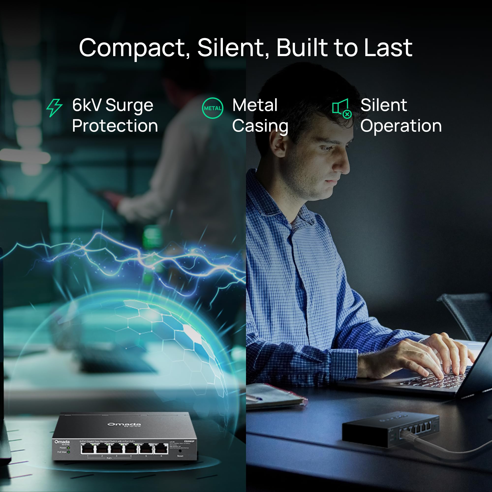 Omada Commutateur Gigabit facile à gérer 6 ports avec 4 ports PoE+