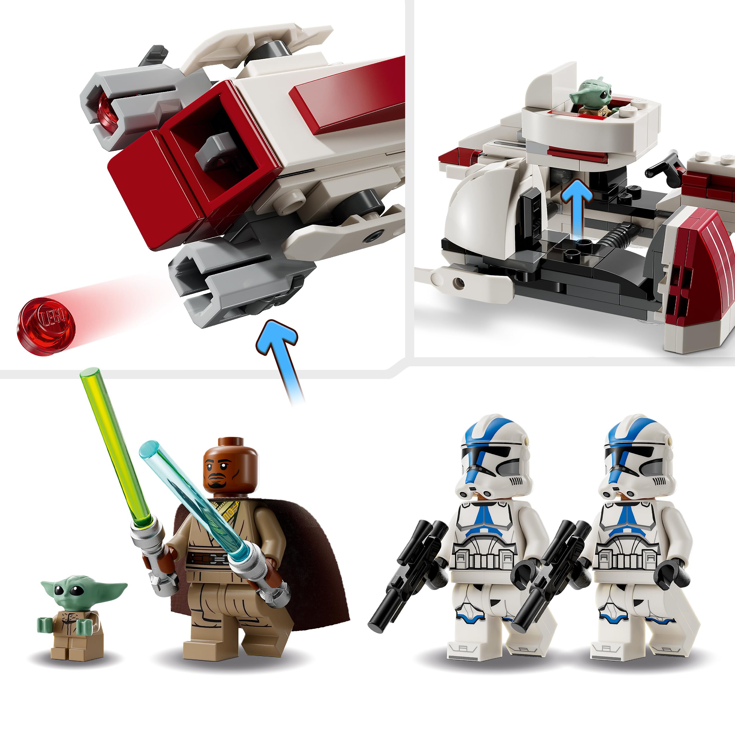 ロギ セット Amazon.com: LEGO 75378 Star Wars Flucht mit dem BARC Speeder, 3