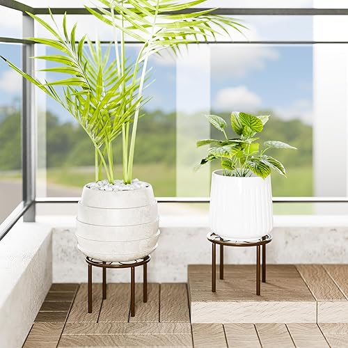 Miniatura 7 de Soporte para Plantas Chinpakden - Soporte para Plantas de 7.9 x 7.9 x 5.9 pulgadas, Elevador de Plantas para Jardín o Patio, Soporte de Flores de