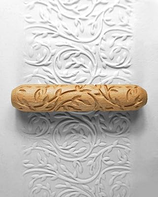 Ceramic Wood Hand Rollers, Pottery Texture Roller, Clay Pattern Stick, Ivy Trails
