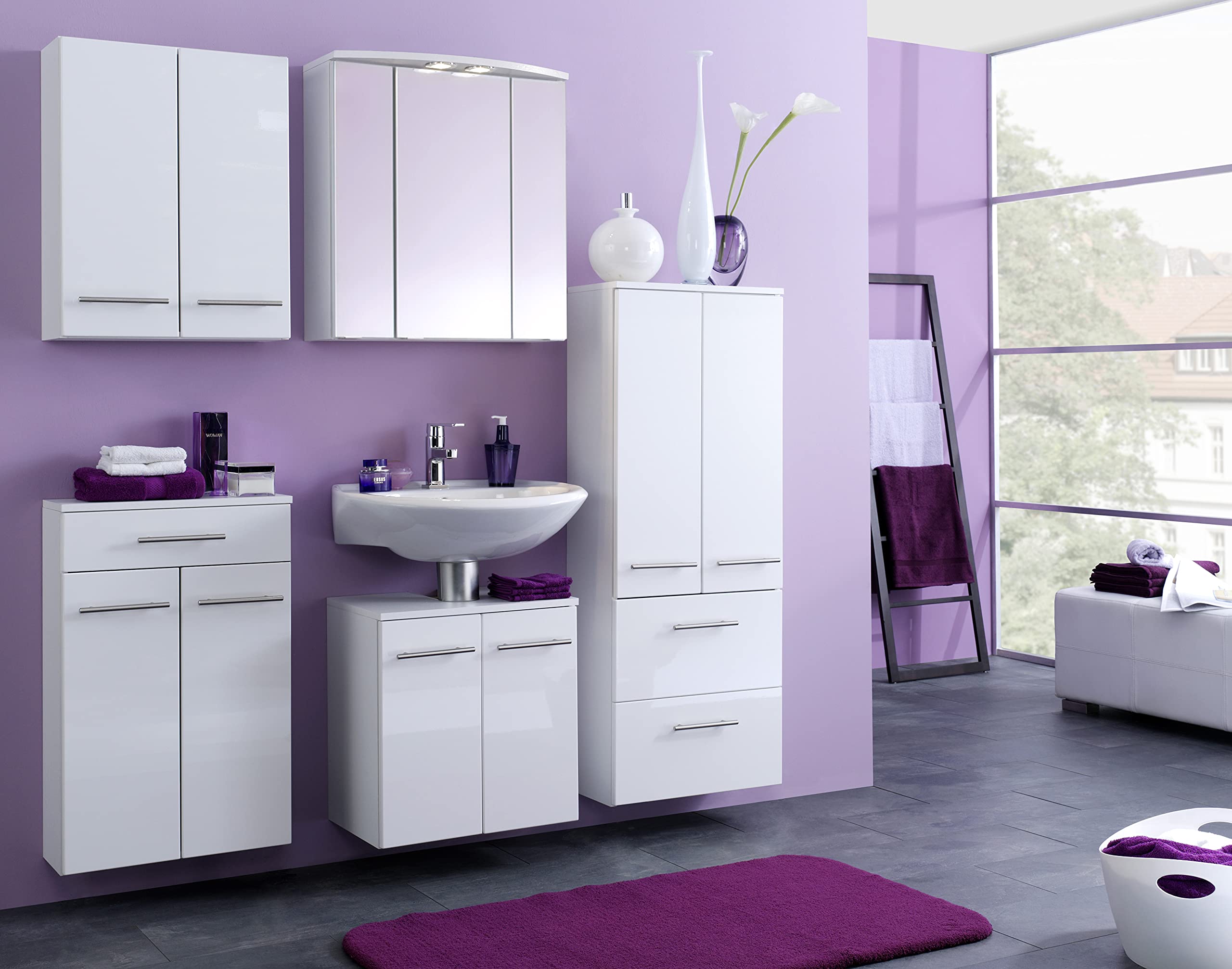 Badezimmer Hängeschrank Ricarda 50 cm breit, weiß