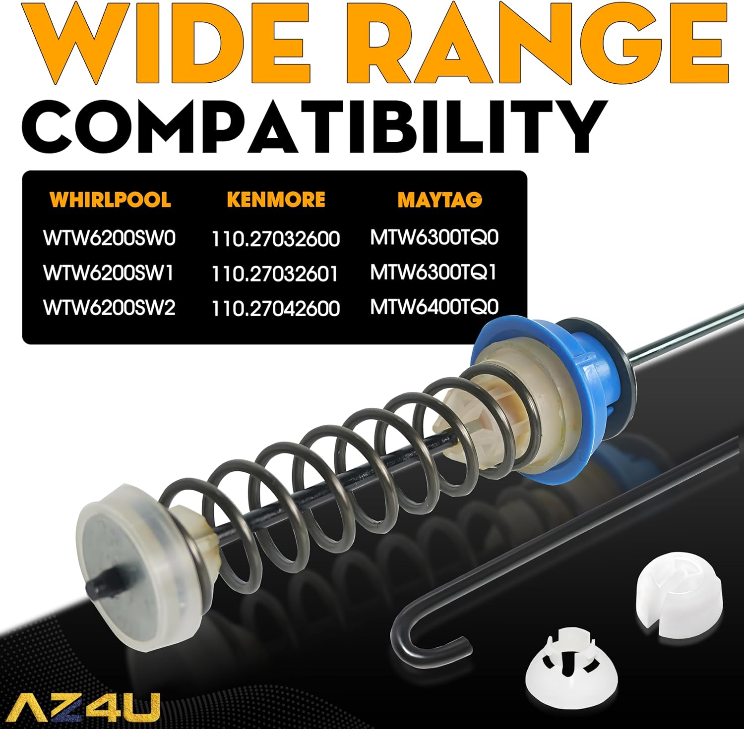 AZ4U W10780048 Washing Machine Suspension, W10189077 Washer Suspension Rod Kit For whirlpool Washer Suspension Rods Replaces For Kenmore, Whirlpool Cabrio Suspension Kit, Maytag Top Load Washer