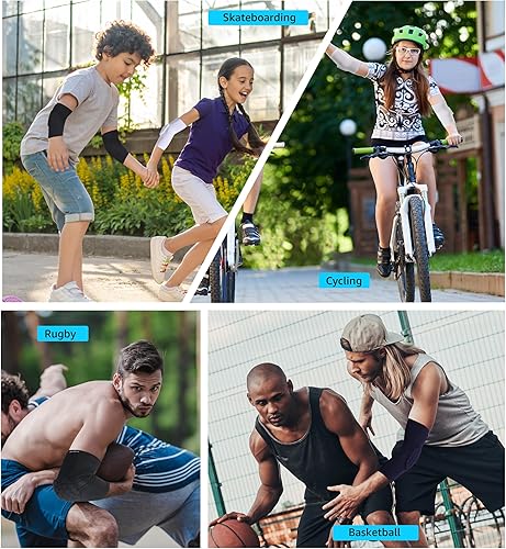 Miniatura 7 de HiRui Coderas de codo para adolescentes, hombres y mujeres - Protección de codo para baloncesto y béisbol para evitar colisiones y brindar soporte