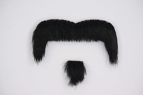 Miniatura 3 de Mustaches Bigote falso autoadhesivo del abuelo, novedad, pelo facial falso, accesorio de disfraz para adultos, color negro brillante
