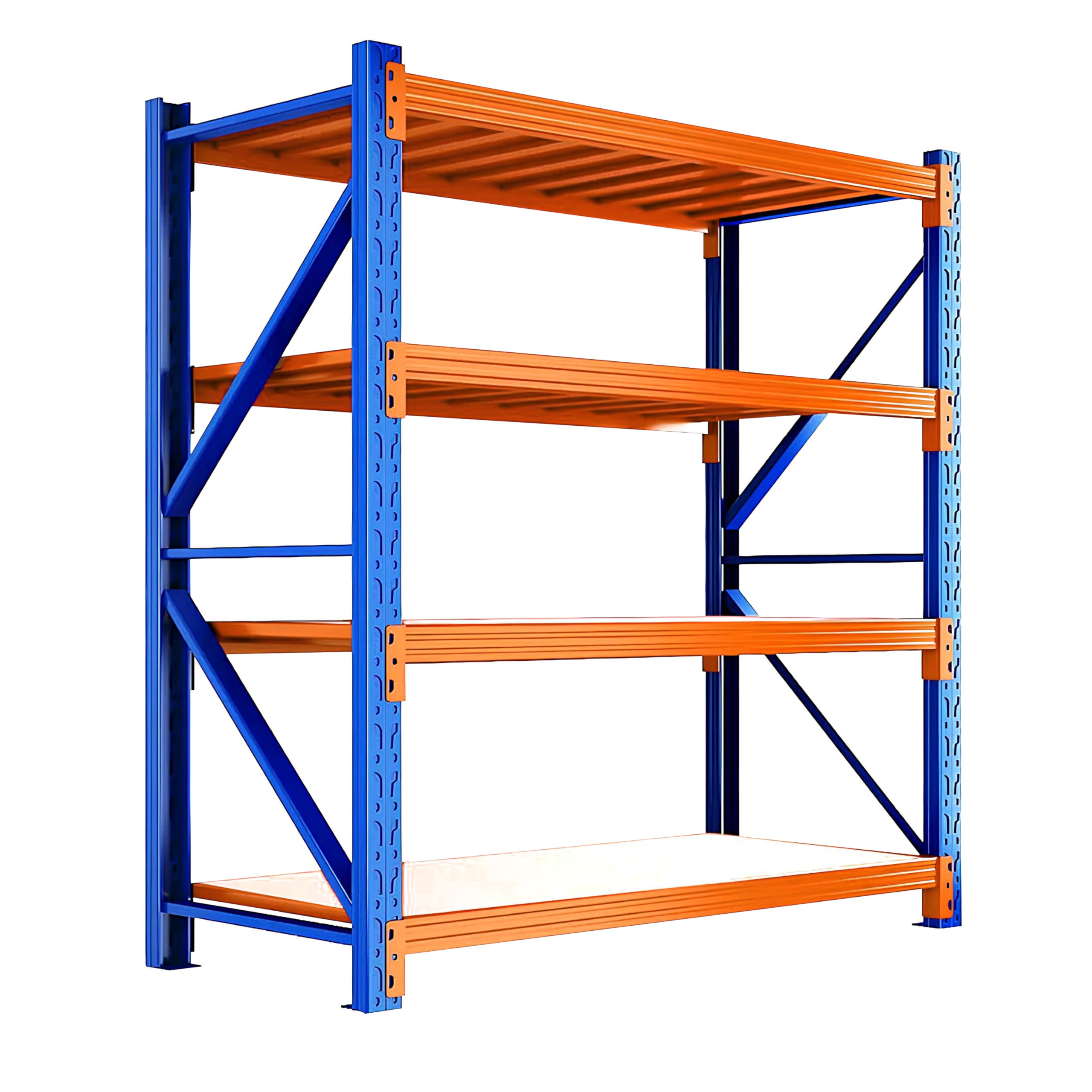 Brigros - Scaffale Metallo Garage Alta Portata, Scaffalature Metalliche Per Carichi Pesanti Con Ripiani In Multistrato, Scaffale Alto In Metallo Garage, Scaffali In Acciaio (200x60x200 cm)