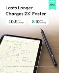 Metapen A8 iPad Pencil,Palm Rejection,4Min Fast Charging,Magnetic Attachment,Stylus Pen Compatible with iPad A16 6th-11th Gen, Air 3/4/5/M2/M3/M4, Pro 11"/12.9"/13", mini 5/6, Pink